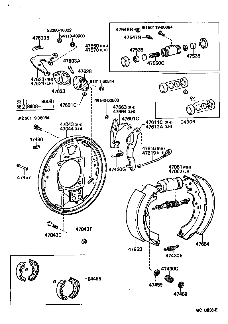 04495-40020 SHOE KIT, REAR BRAKE product image