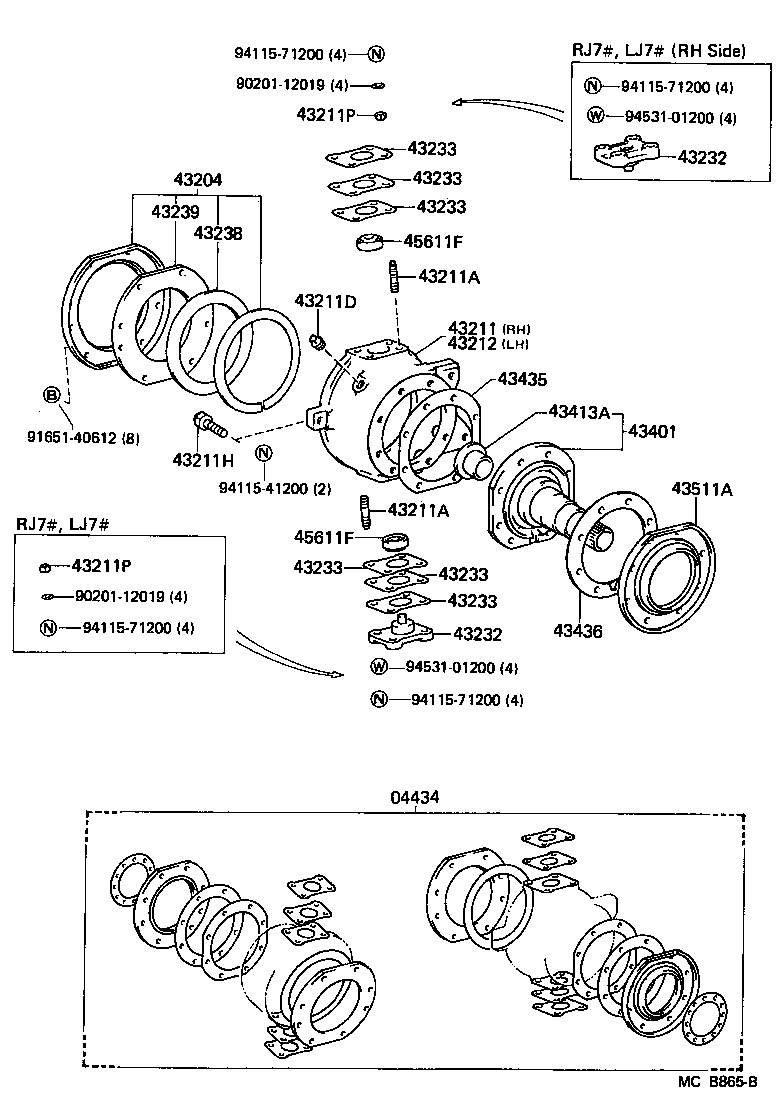 04434-60020 GASKET KIT, FRONT AXLE OVERHAUL product image