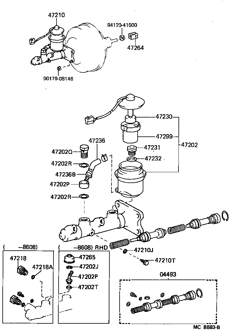 04493-17010 CYLINDER KIT, BRAKE MASTER product image