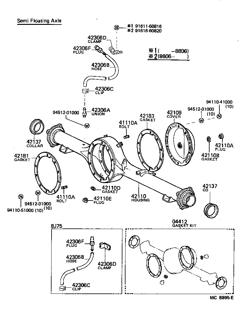 90116-10124 BOLT, NO.1 (FOR REAR DIFFERENTIAL CARRIER SET) product image