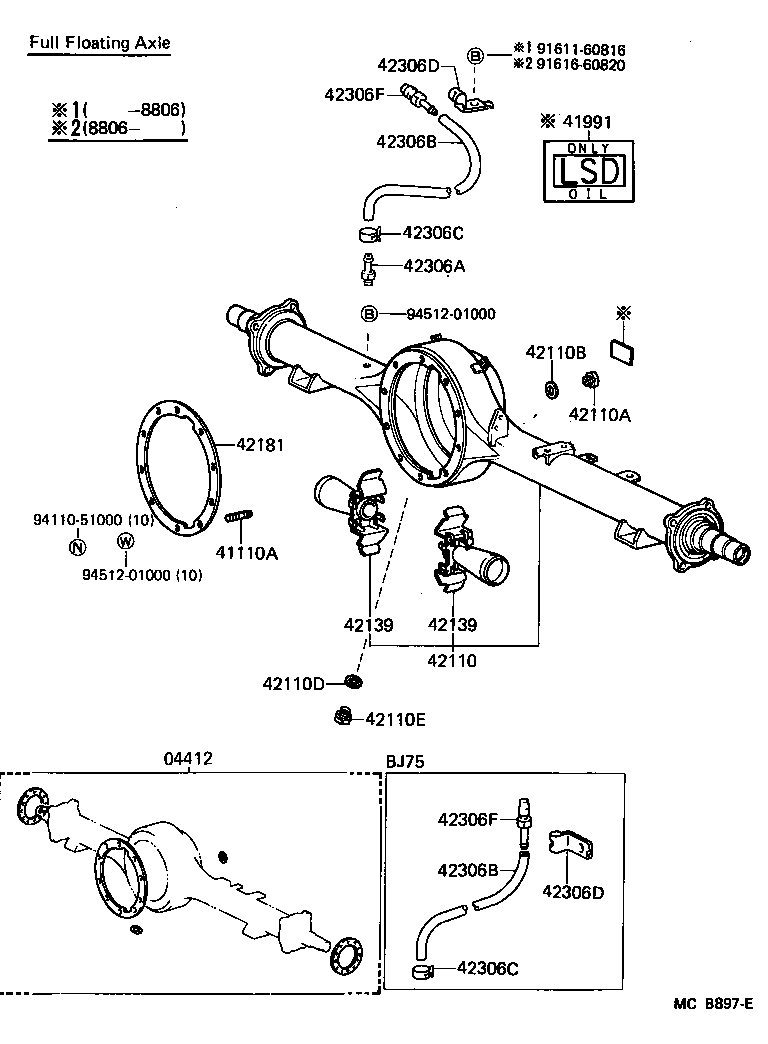90116-10124 BOLT, NO.1 (FOR REAR DIFFERENTIAL CARRIER SET) product image