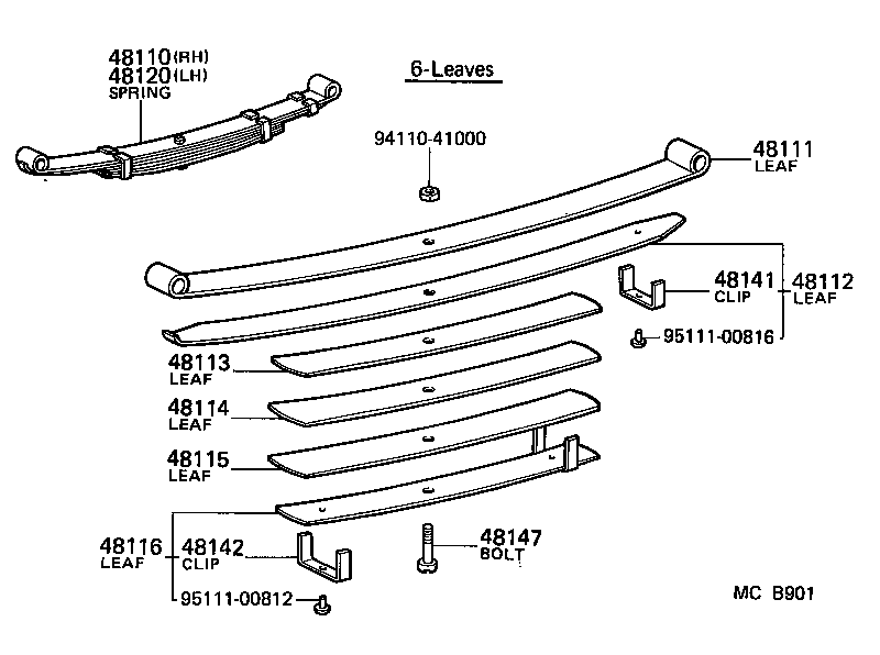 04482-25011 PIN KIT, FRONT SPRING product image