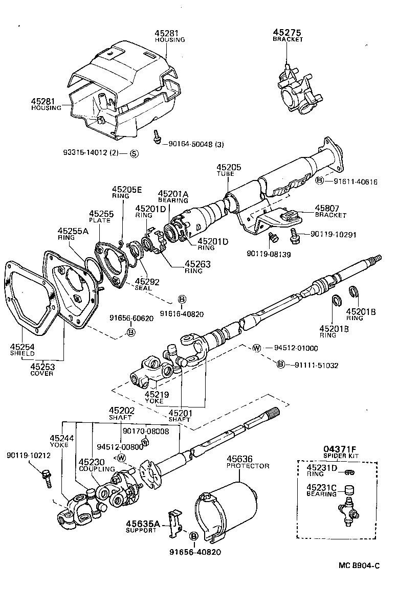 45201-35200 SHAFT SUB-ASSY, STEERING INTERMEDIATE product image