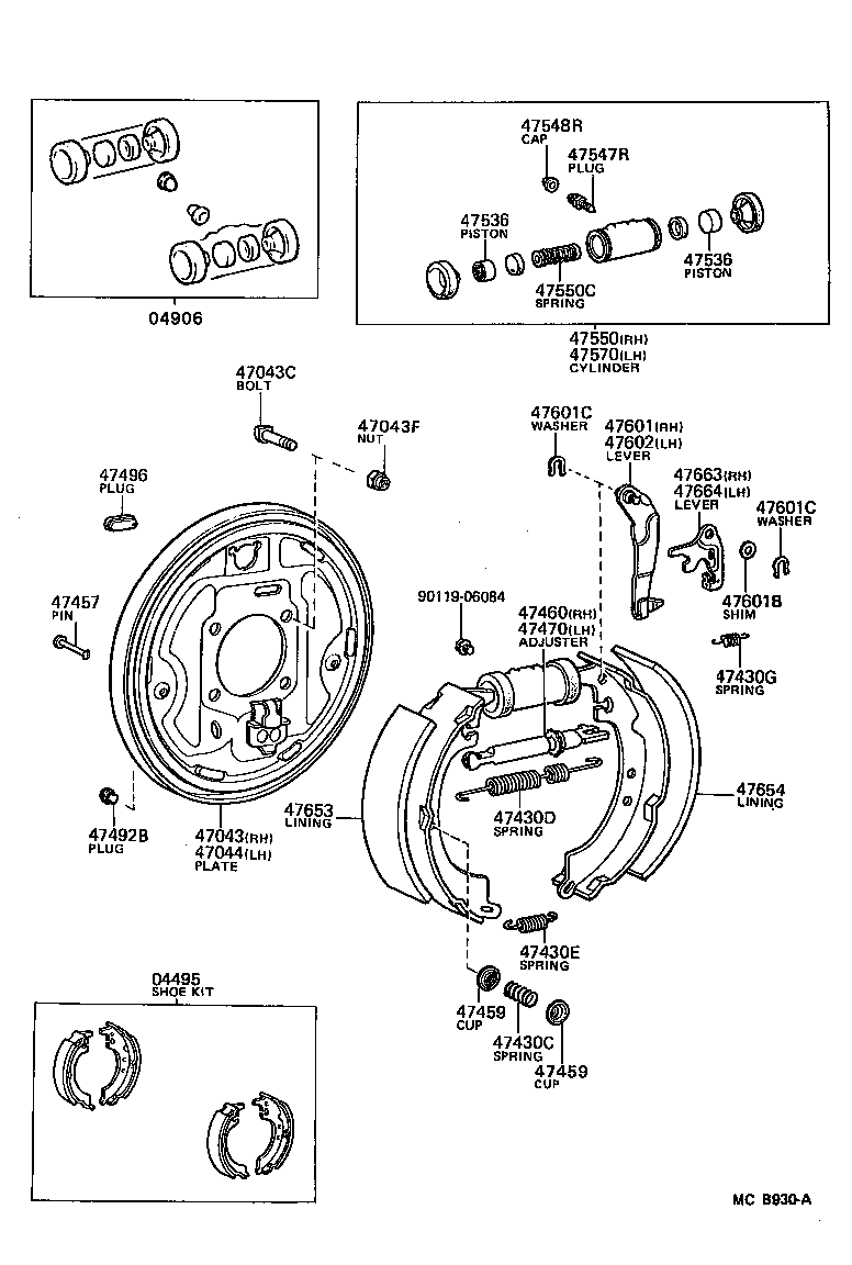 Toyota 47044-23020 PLATE SUB-ASSY, BRAKE BACKING, REAR LH