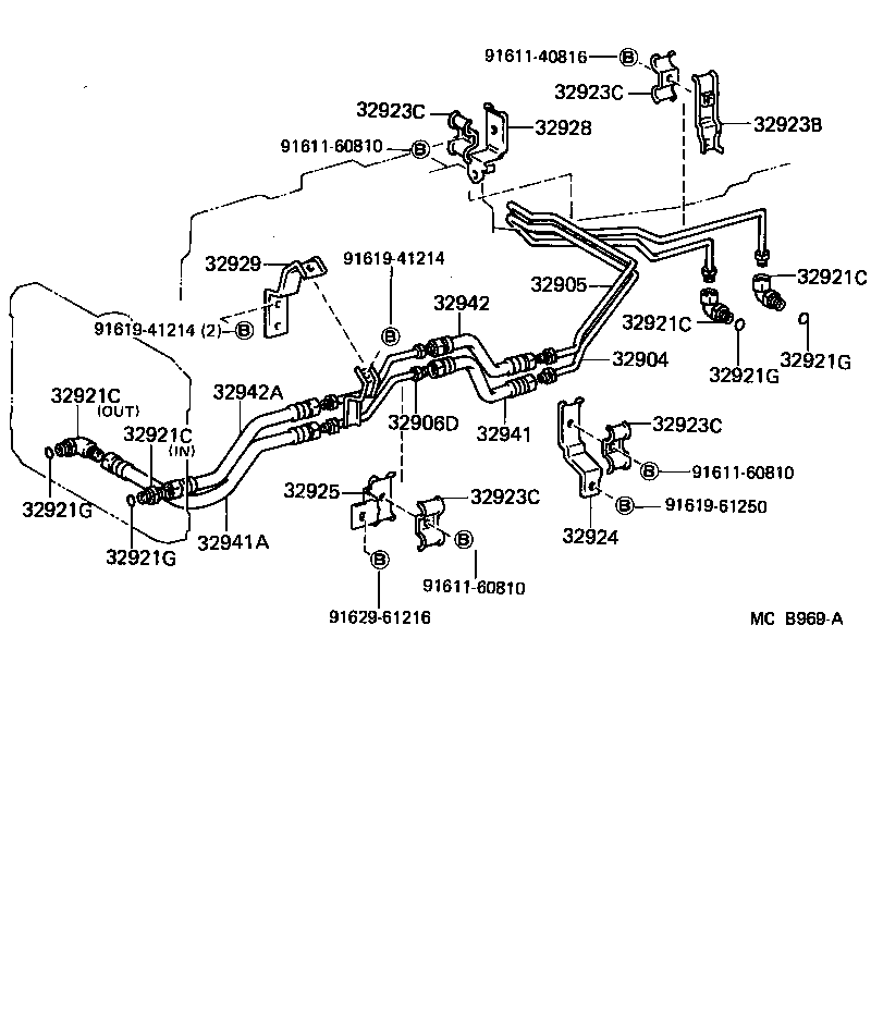 Toyota 32943-60010 HOSE, OIL COOLER INLET, NO.1