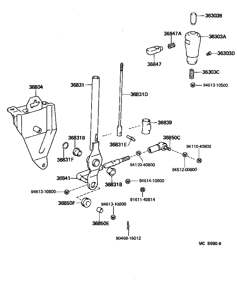 36837-60030 BRACKET SUB-ASSY, POWER TAKE-OFF SHIFT LEVER product image