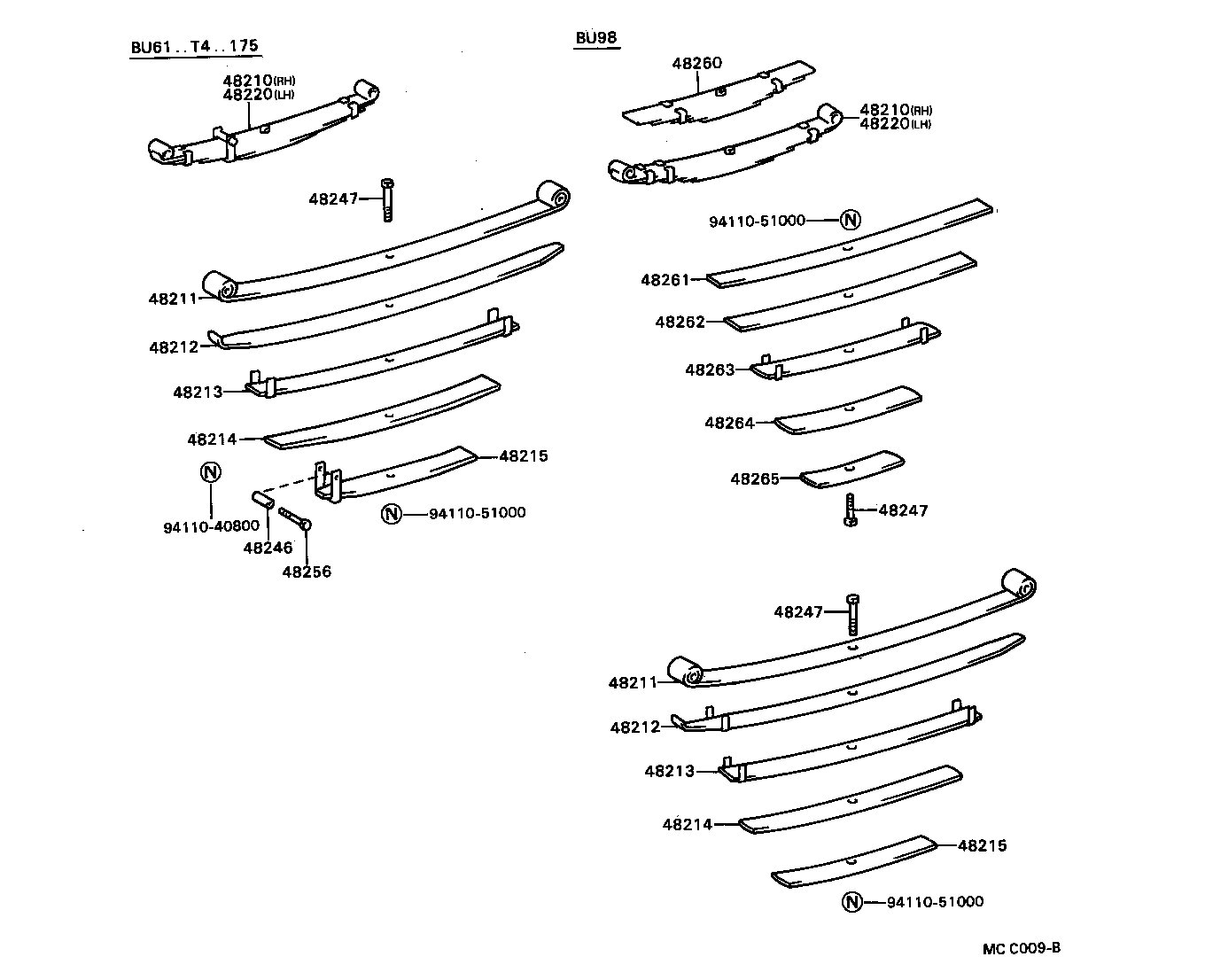48473-36130 SEAT SUB-ASSY, SPRING U BOLT, RH product image