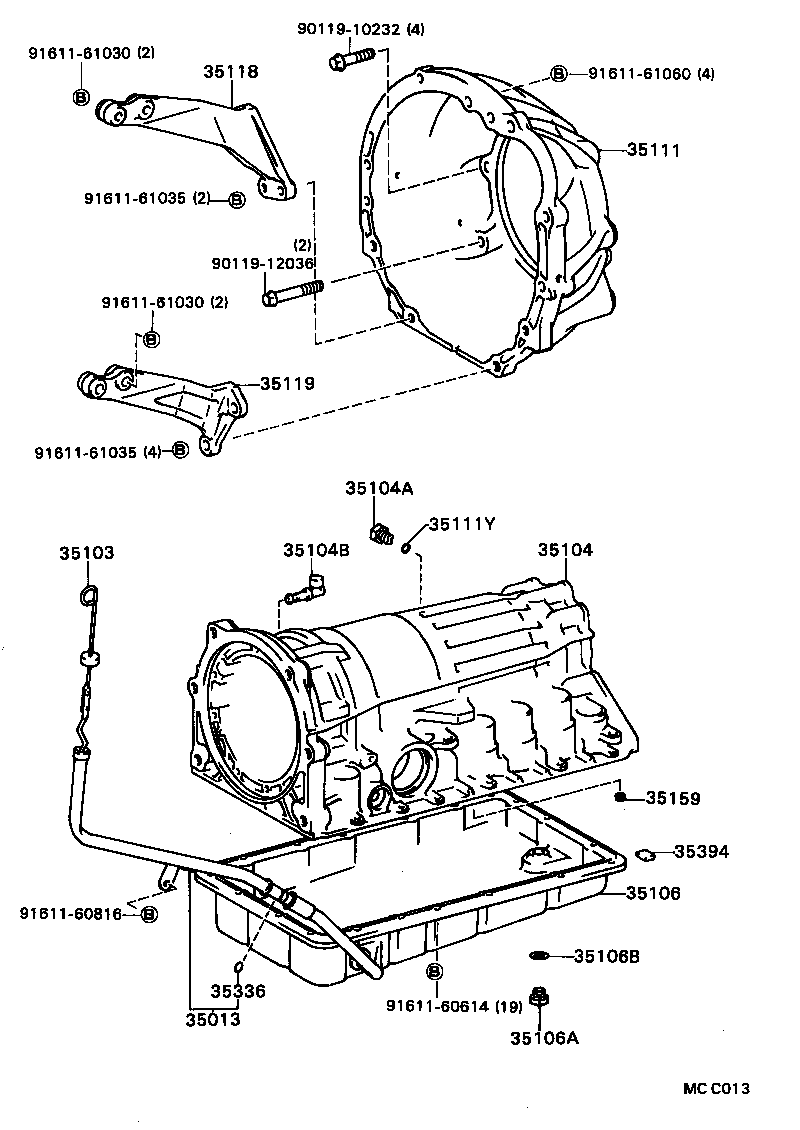 35013-30130 TUBE SUB-ASSY, TRANSMISSION OIL FILLER product image