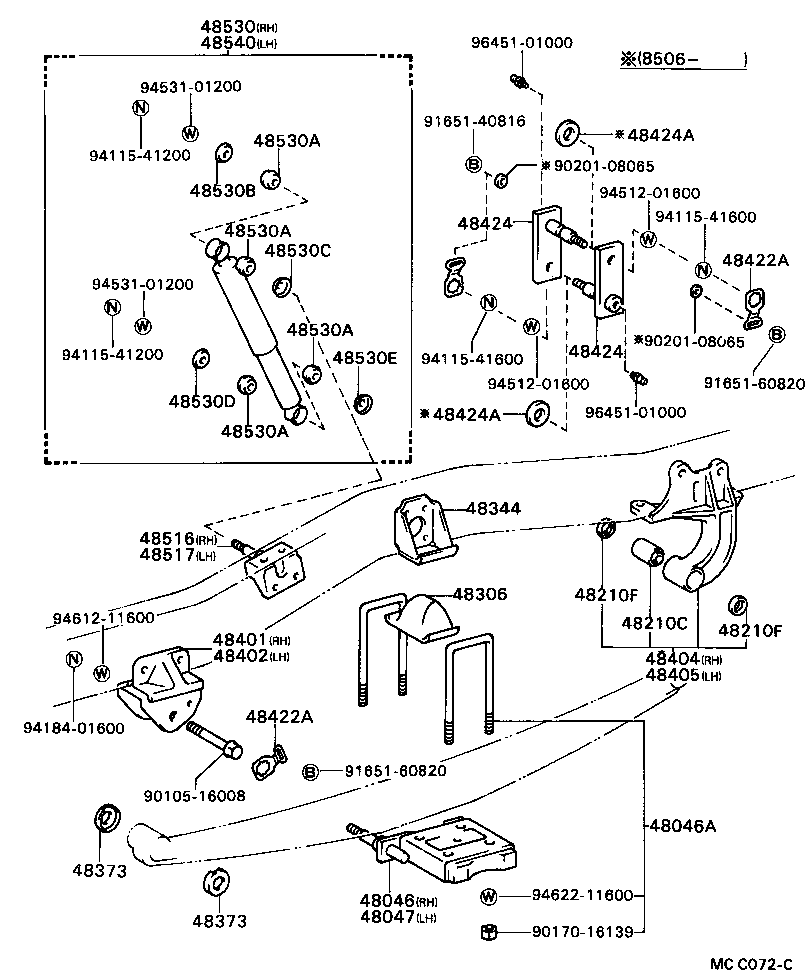 48405-36010 BRACKET SUB-ASSY, REAR SPRING, REAR RH product image