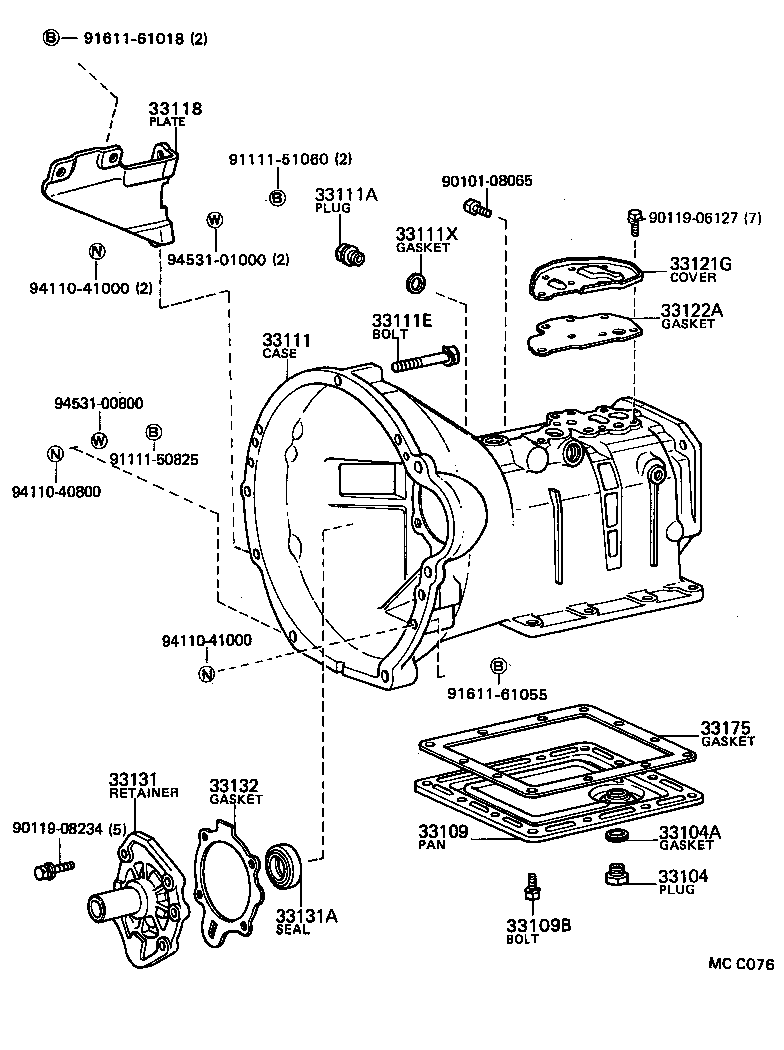 91619-61265 BOLT(FOR TRANSMISSION CASE & ENGINE SETTING) product image