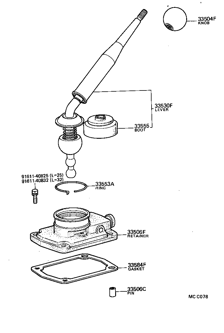 33530-10020 LEVER ASSY, SHIFT (FOR FLOOR SHIFT) product image