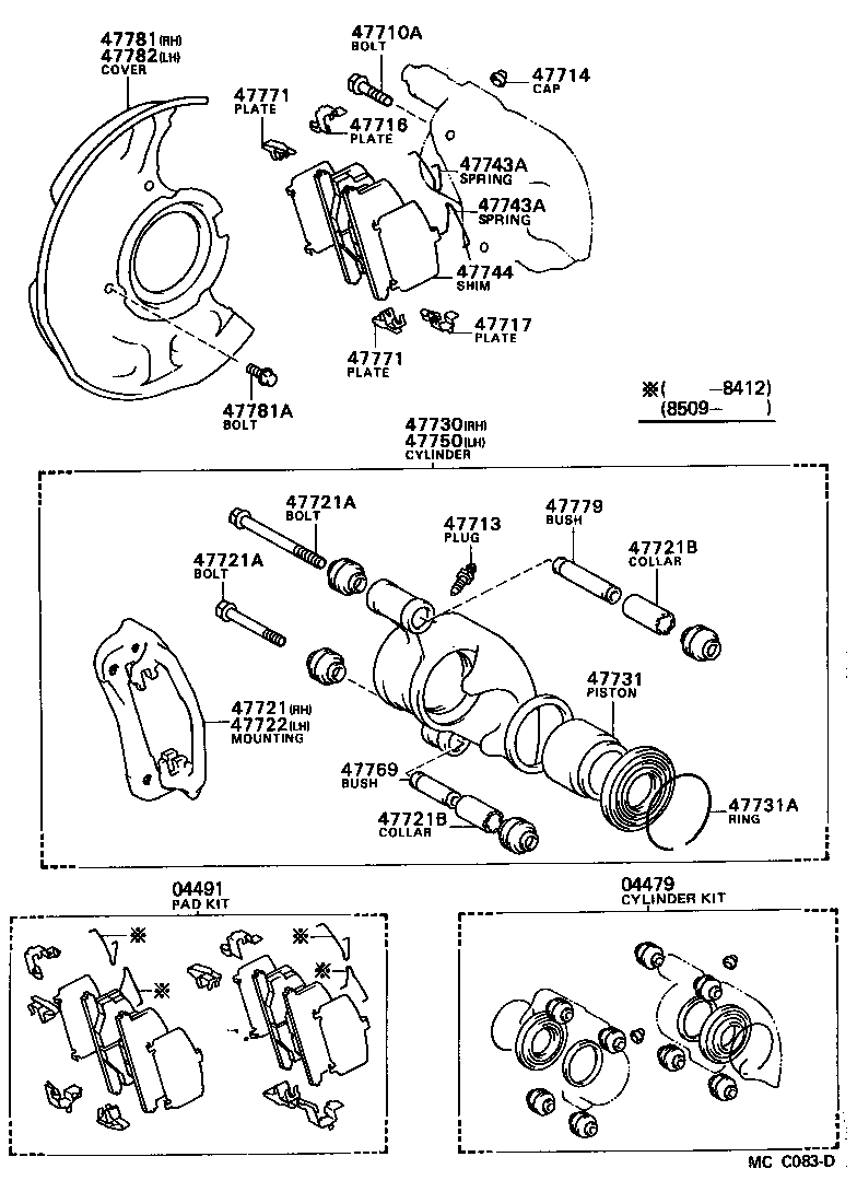 Toyota 04947-32040 FITTING KIT, DISC BRAKE, FRONT