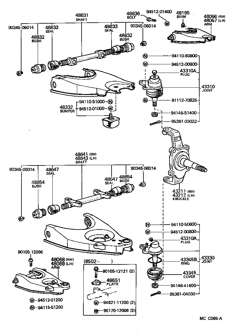 48651-26030 PLATE, LOWER ARM SUPPORT product image