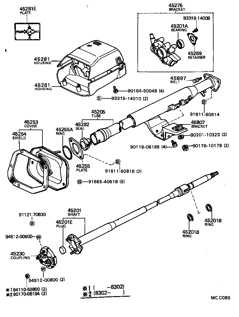 45280-22240 BRACKET, STEERING COLUMN, UPPER product image