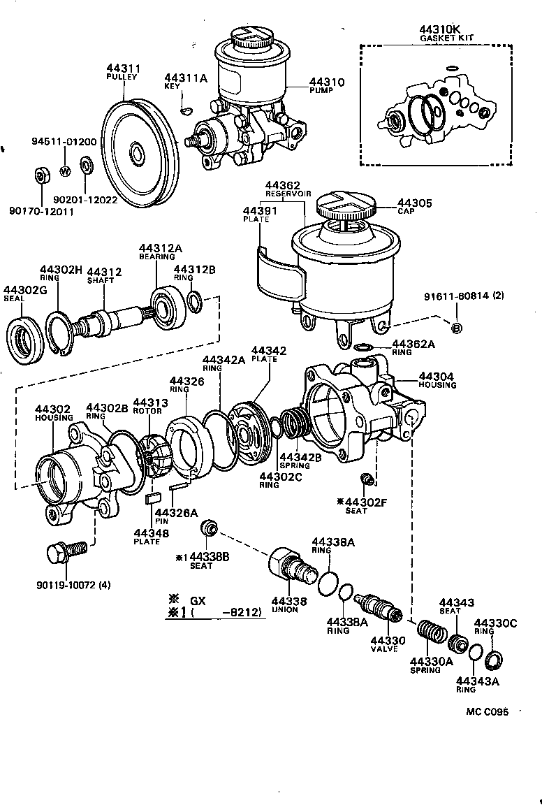 04446-22030 GASKET KIT, POWER STEERING PUMP product image