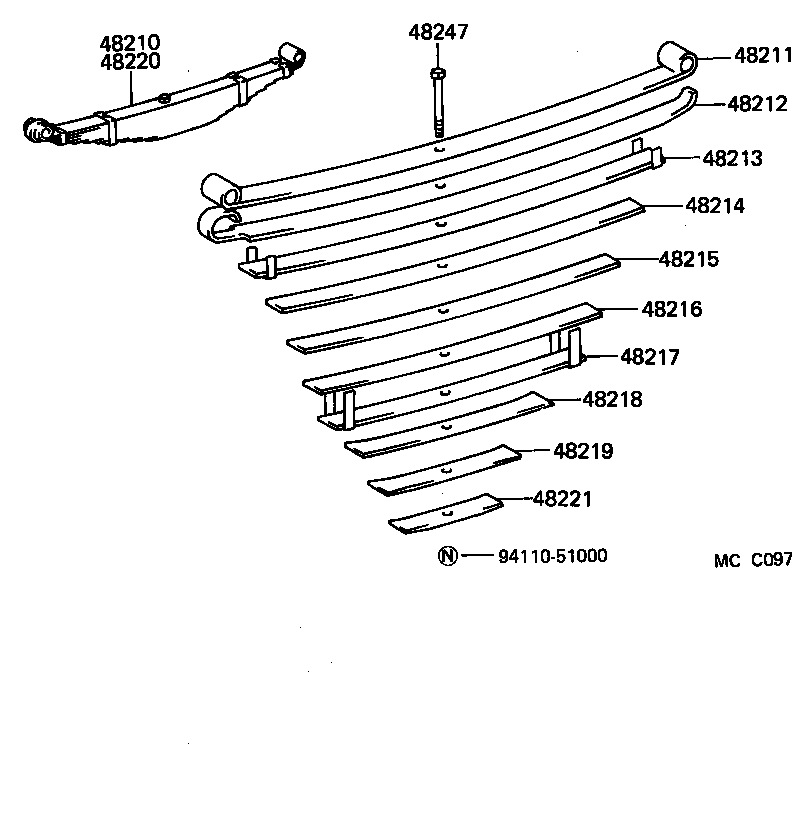 48202-60260 LEAF, REAR SPRING, NO.3 product image