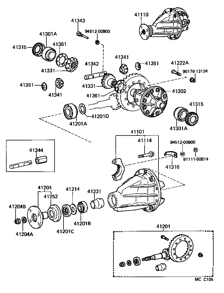 41201-69159 FINAL GEAR KIT, DIFFERENTIAL, REAR product image