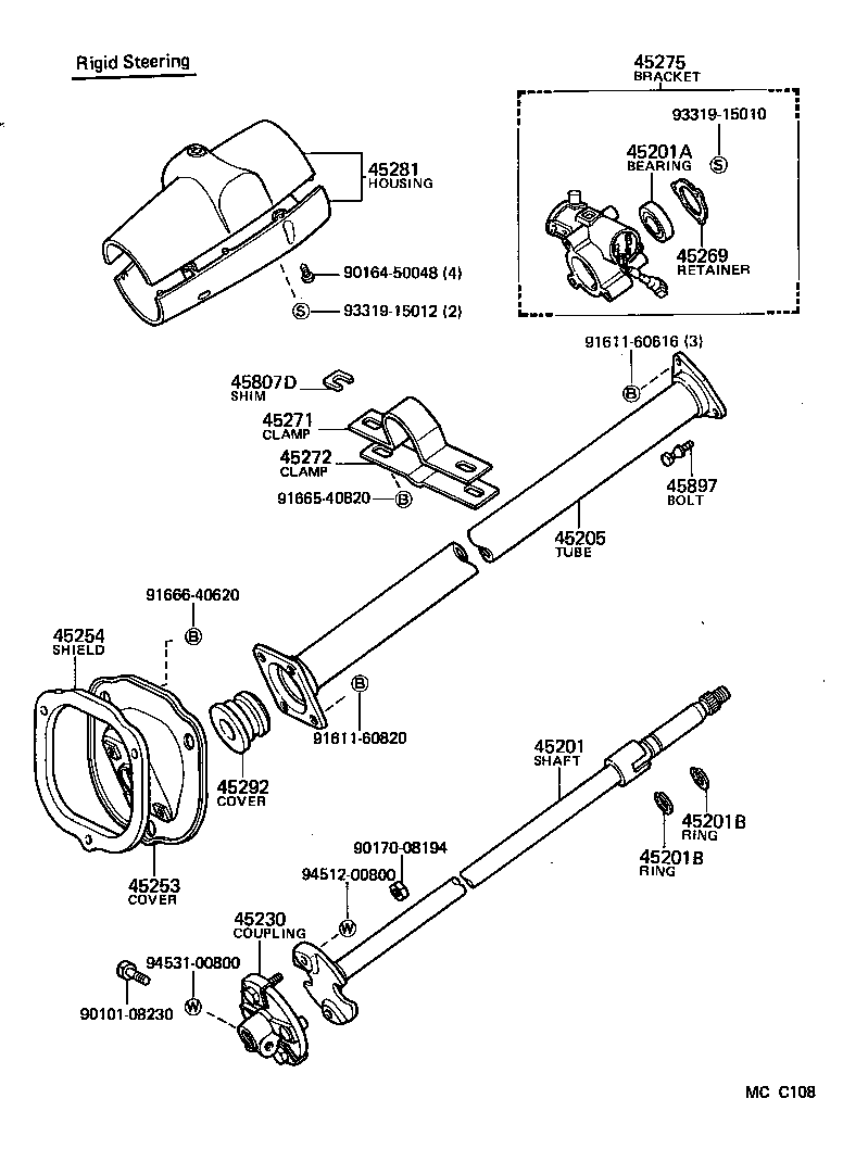 45280-60053 BRACKET, STEERING COLUMN, UPPER product image