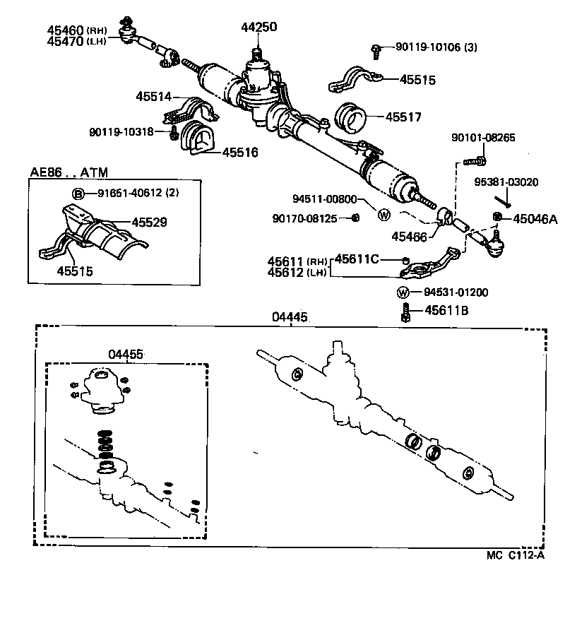 44203-12120 HOUSING, POWER STEERING RACK product image