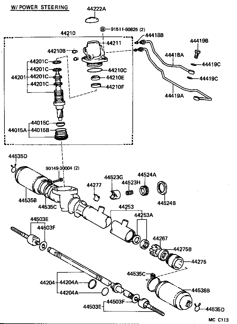 44203-12120 HOUSING, POWER STEERING RACK product image
