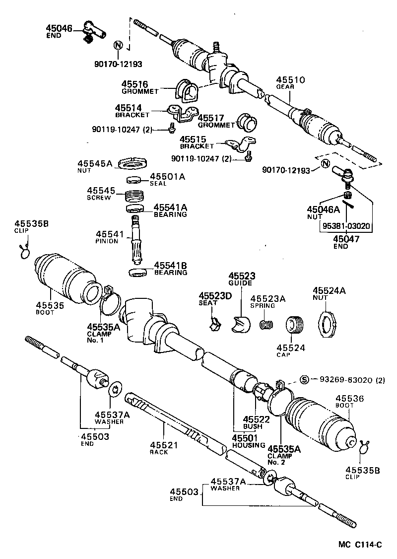 45501-17010 HOUSING SUB-ASSY, STEERING RACK product image