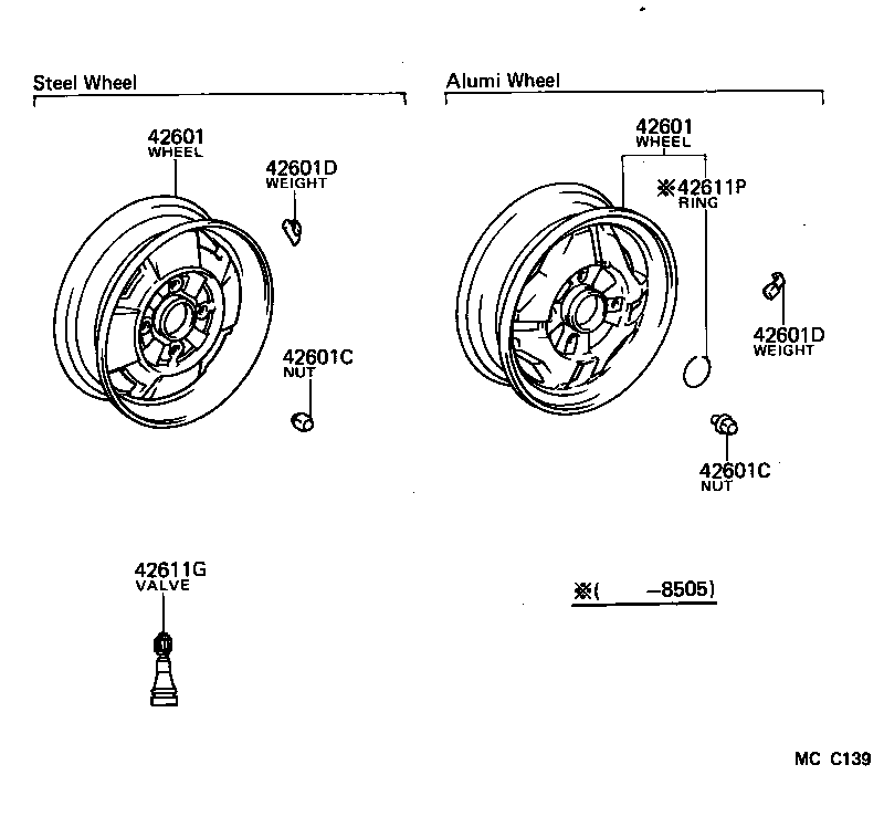 42601-12130 WHEEL, DISC product image