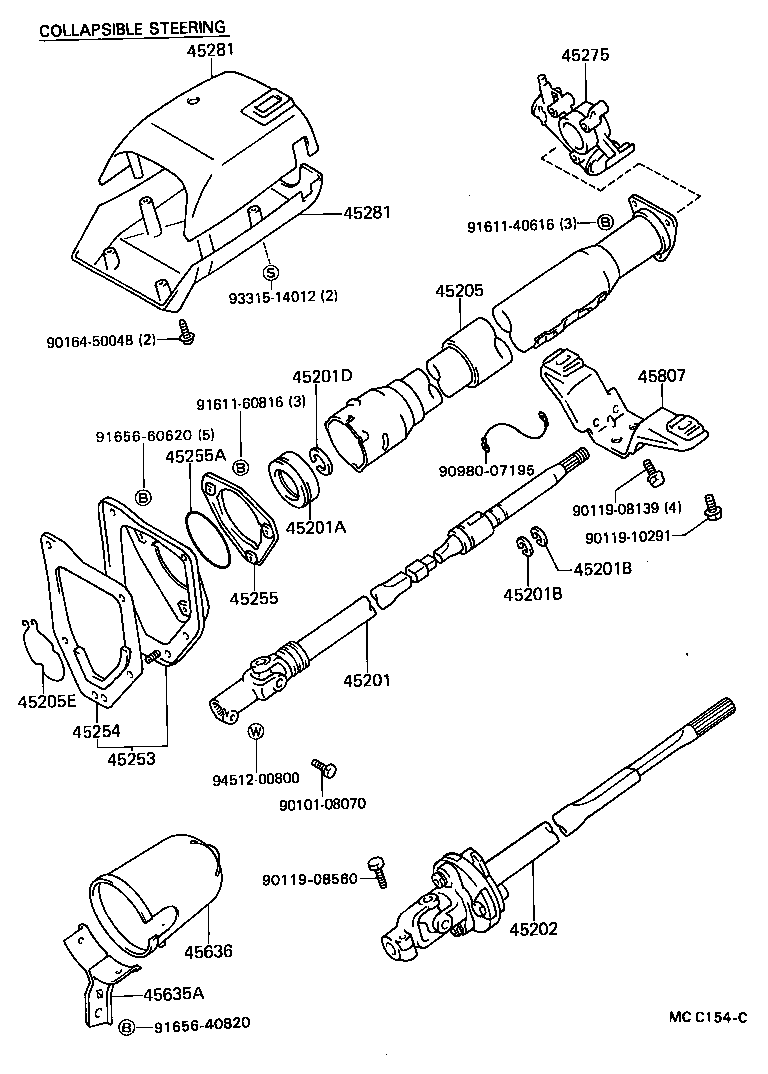45201-35200 SHAFT SUB-ASSY, STEERING INTERMEDIATE product image