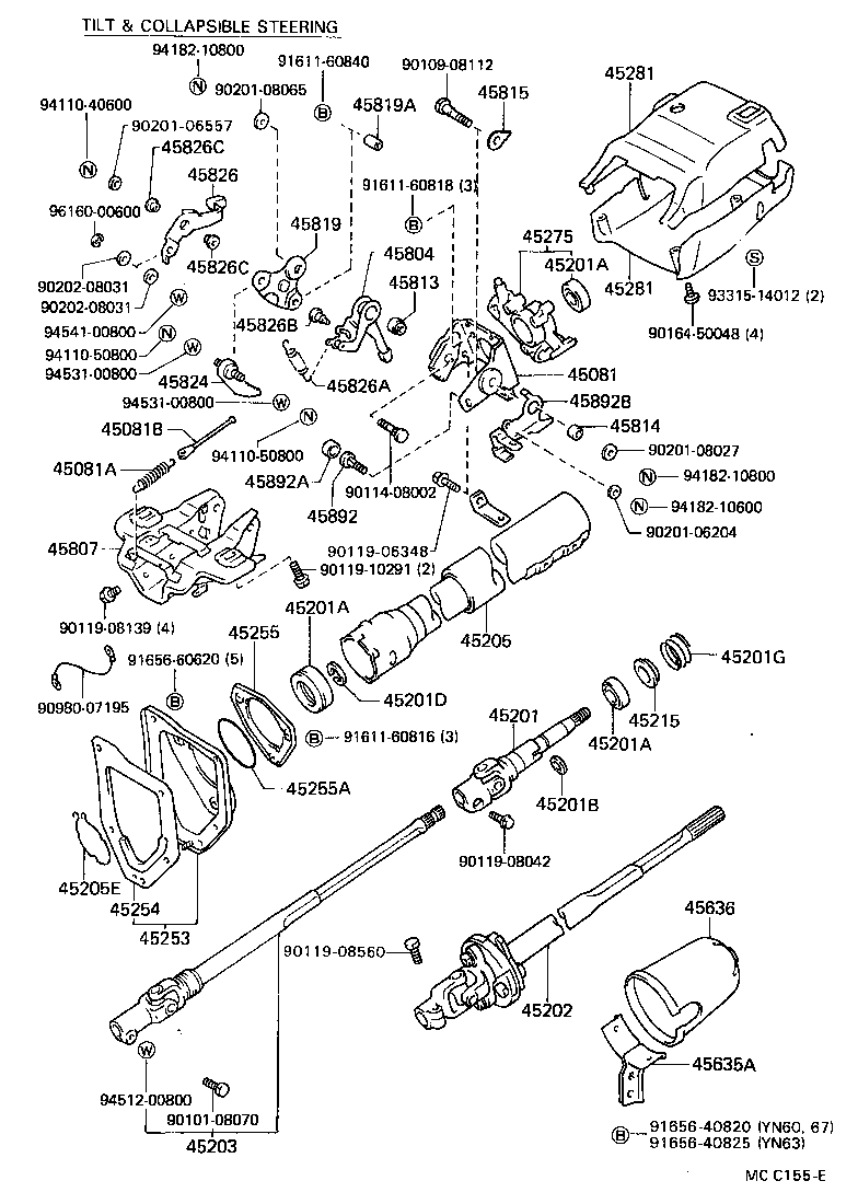 45201-35200 SHAFT SUB-ASSY, STEERING INTERMEDIATE product image