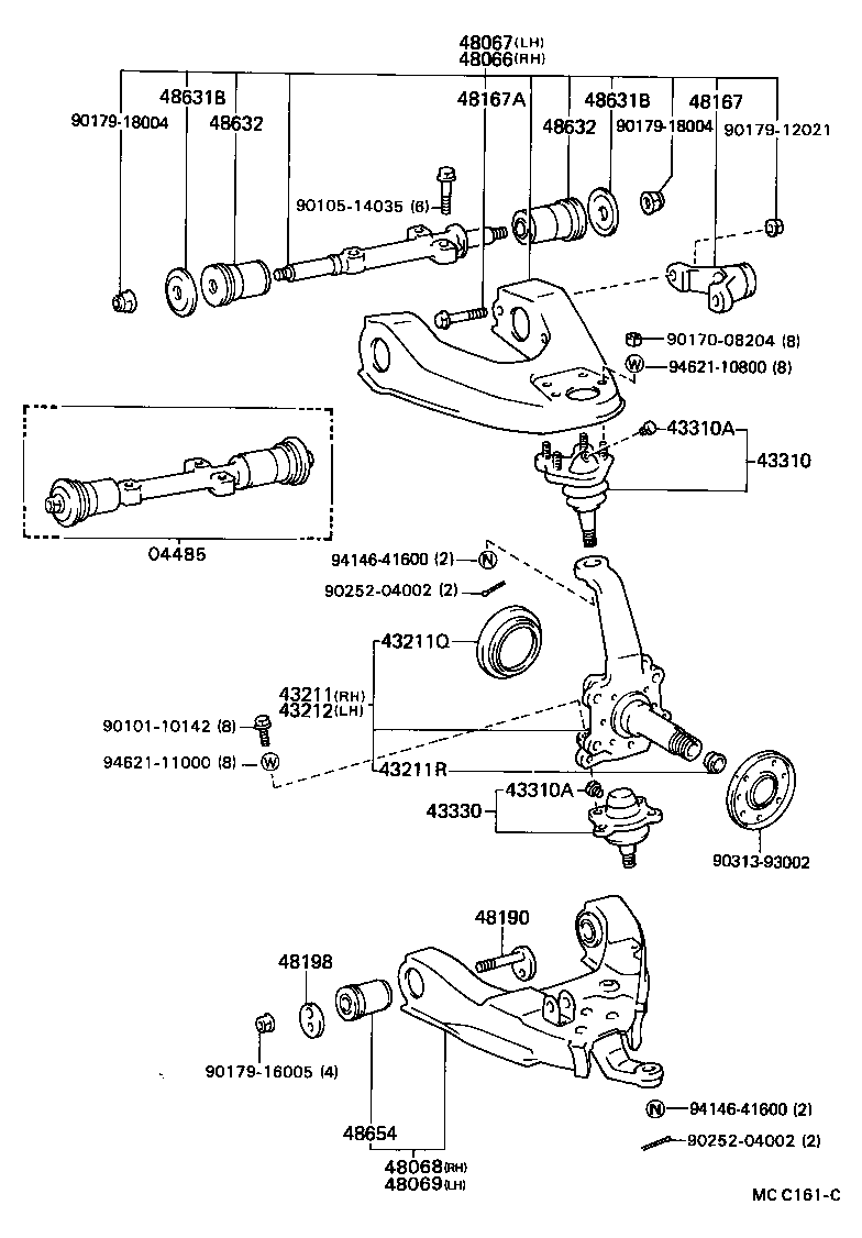 43202-35010 KNUCKLE, STEERING, LH product image