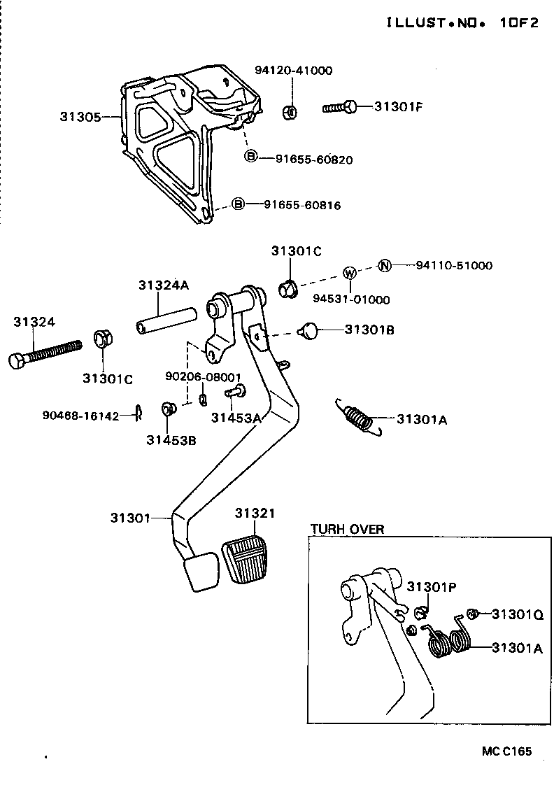 55107-20080 BRACKET SUB-ASSY, CLUTCH PEDAL product image