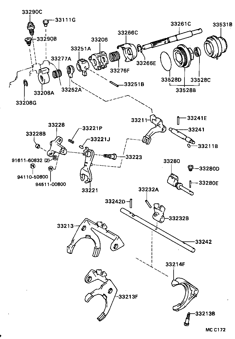33261-32011 SHAFT, SHIFT & SELECT LEVER product image