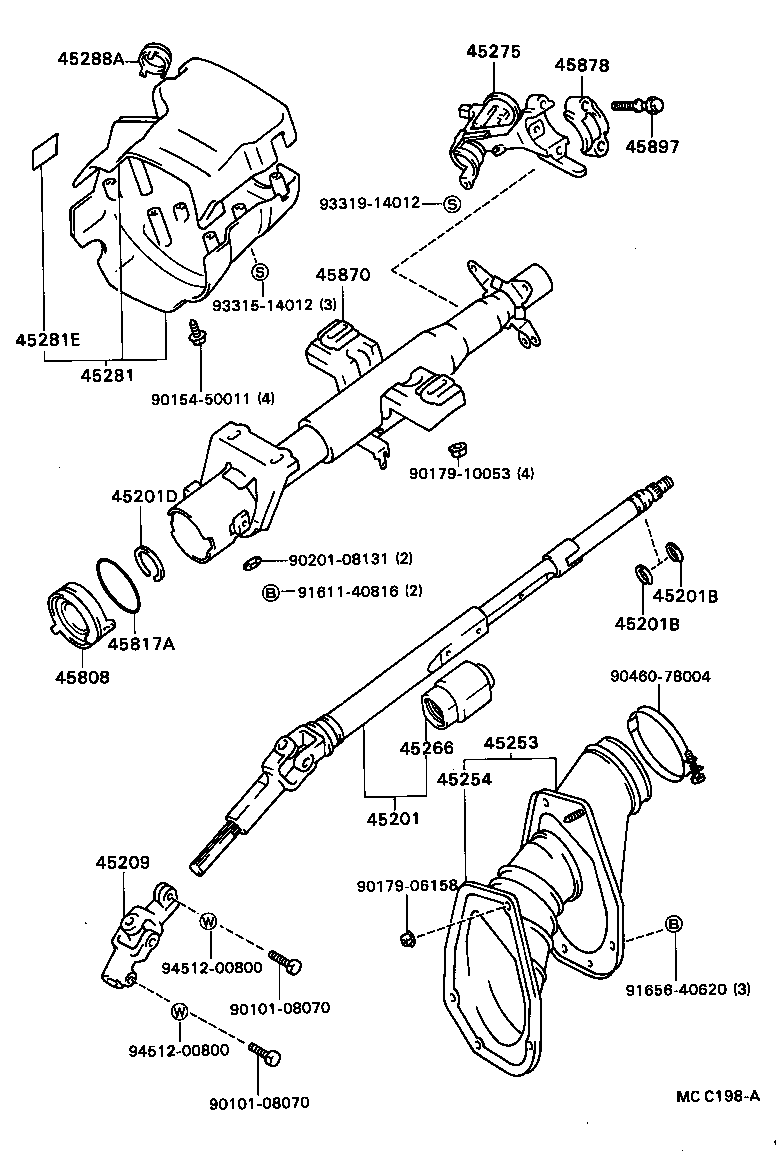 45280-20300 BRACKET, STEERING COLUMN, UPPER product image