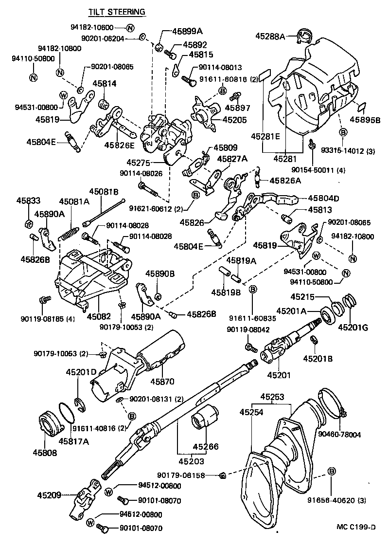 45280-20300 BRACKET, STEERING COLUMN, UPPER product image