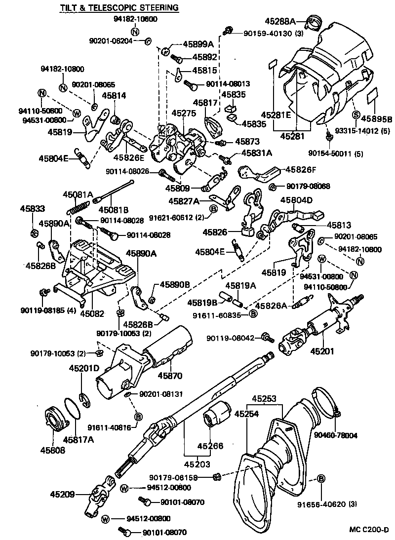 45280-20300 BRACKET, STEERING COLUMN, UPPER product image