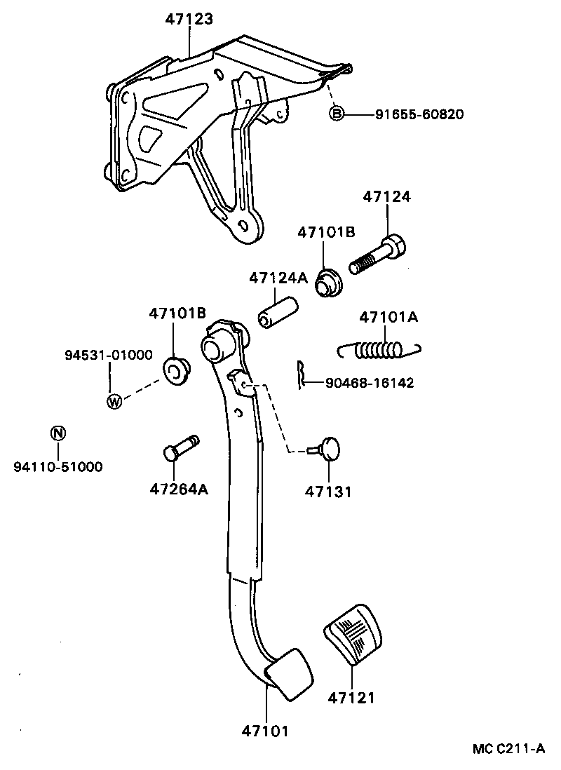 55106-20240 BRACKET, BRAKE PEDAL product image
