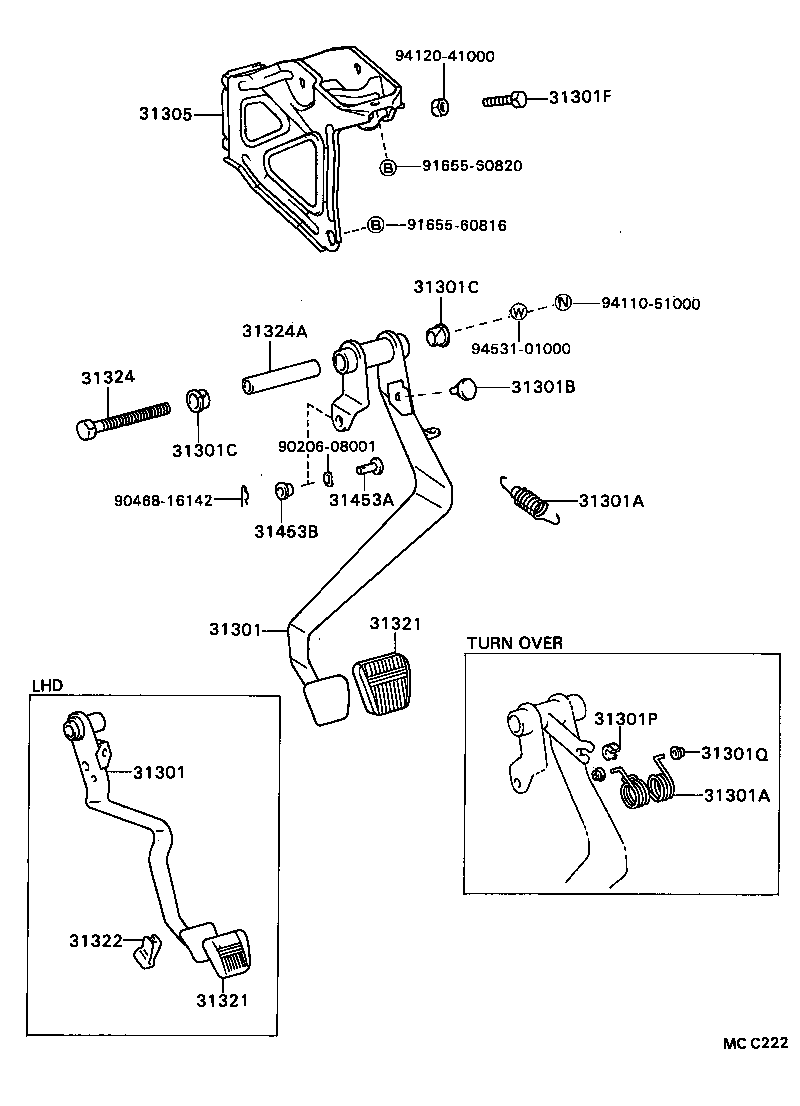 31310-20030 PEDAL SUB-ASSY, CLUTCH product image