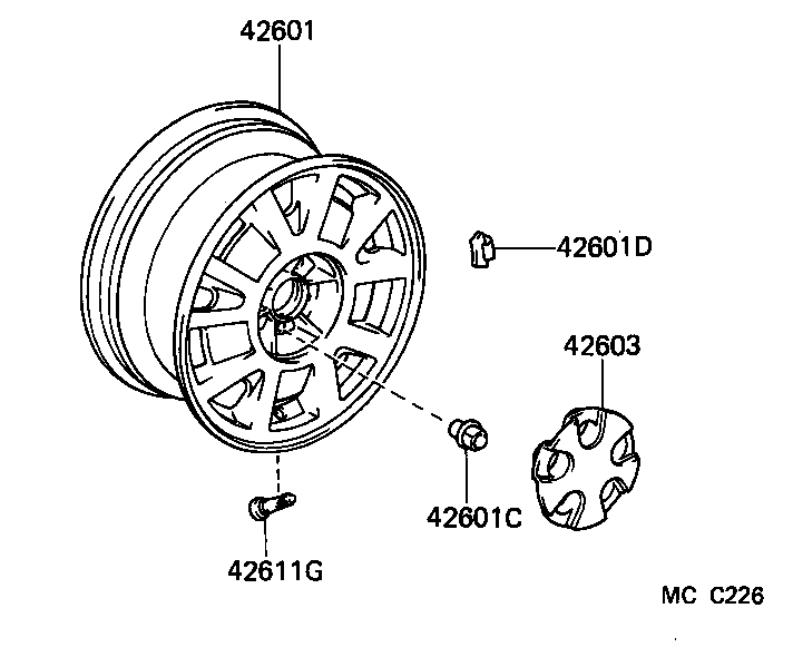 42603-20150 ORNAMENT SUB-ASSY, WHEEL HUB product image