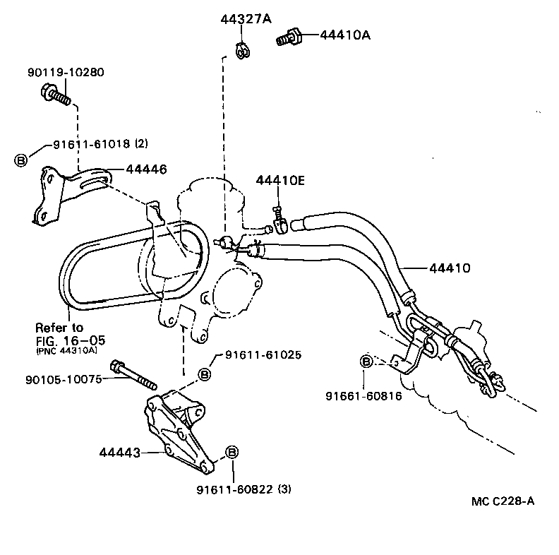 44348-20090 HOSE, OIL RESERVOIR TO PUMP, NO.1 product image