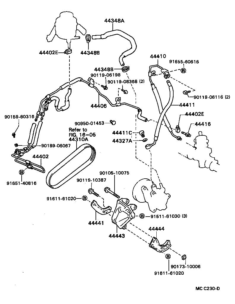 44348-20090 HOSE, OIL RESERVOIR TO PUMP, NO.1 product image
