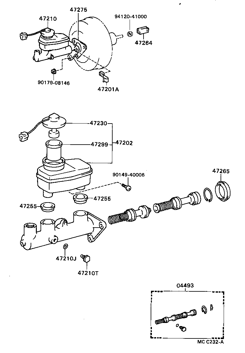 Toyota 47202-20290 RESERVOIR SUB-ASSY, BRAKE MASTER CYLINDER