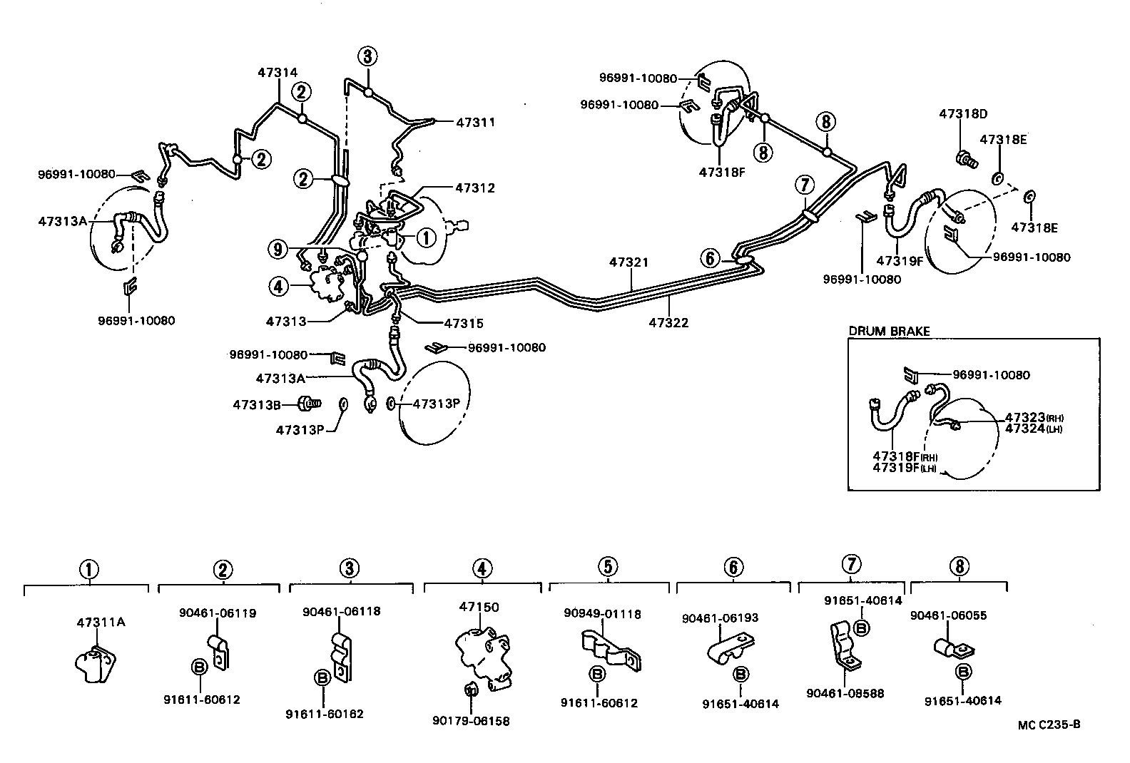 Toyota 47314-20200 TUBE, FRONT BRAKE, NO.4