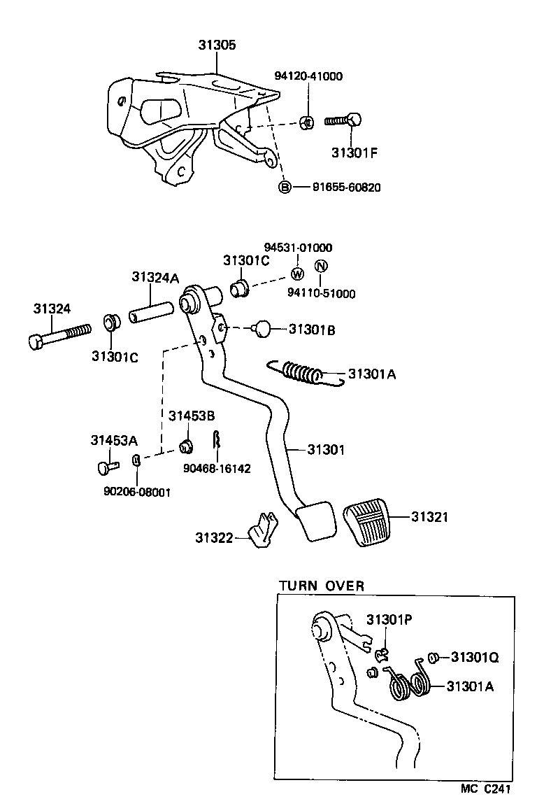 31310-20050 PEDAL SUB-ASSY, CLUTCH product image