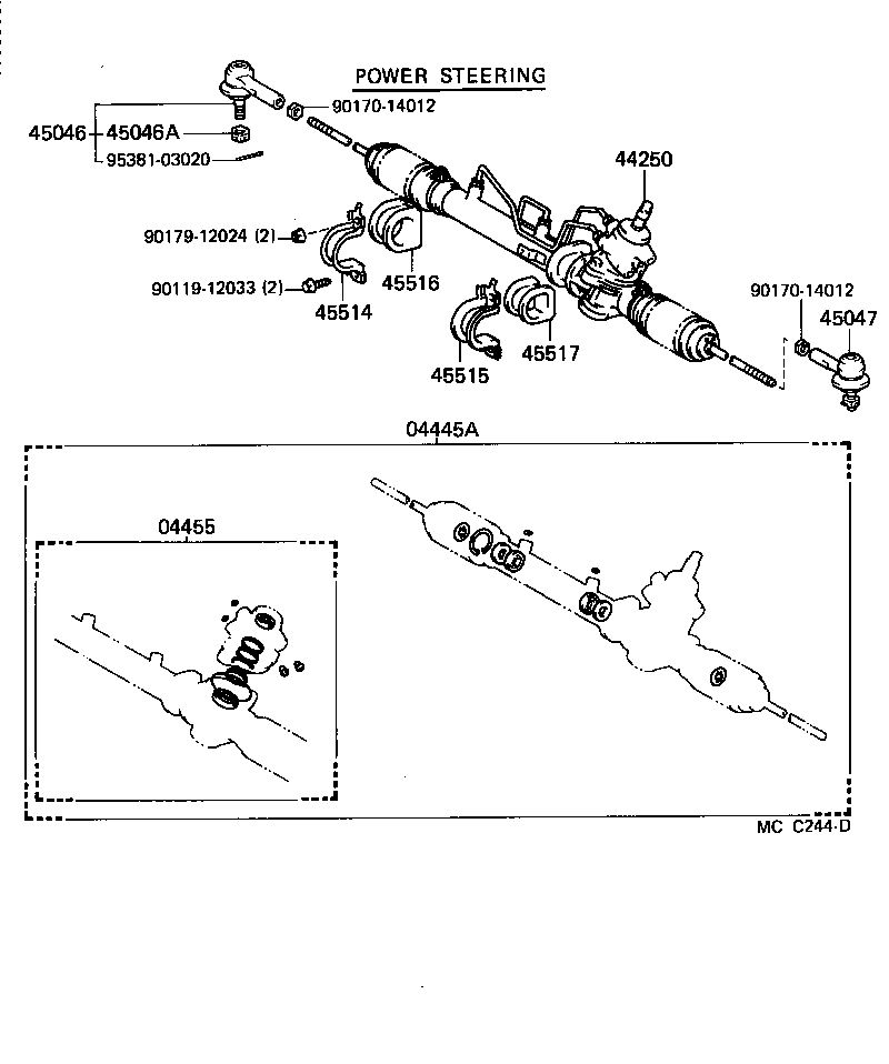 Toyota 45515-20030 BRACKET, STEERING RACK HOUSING, NO.1