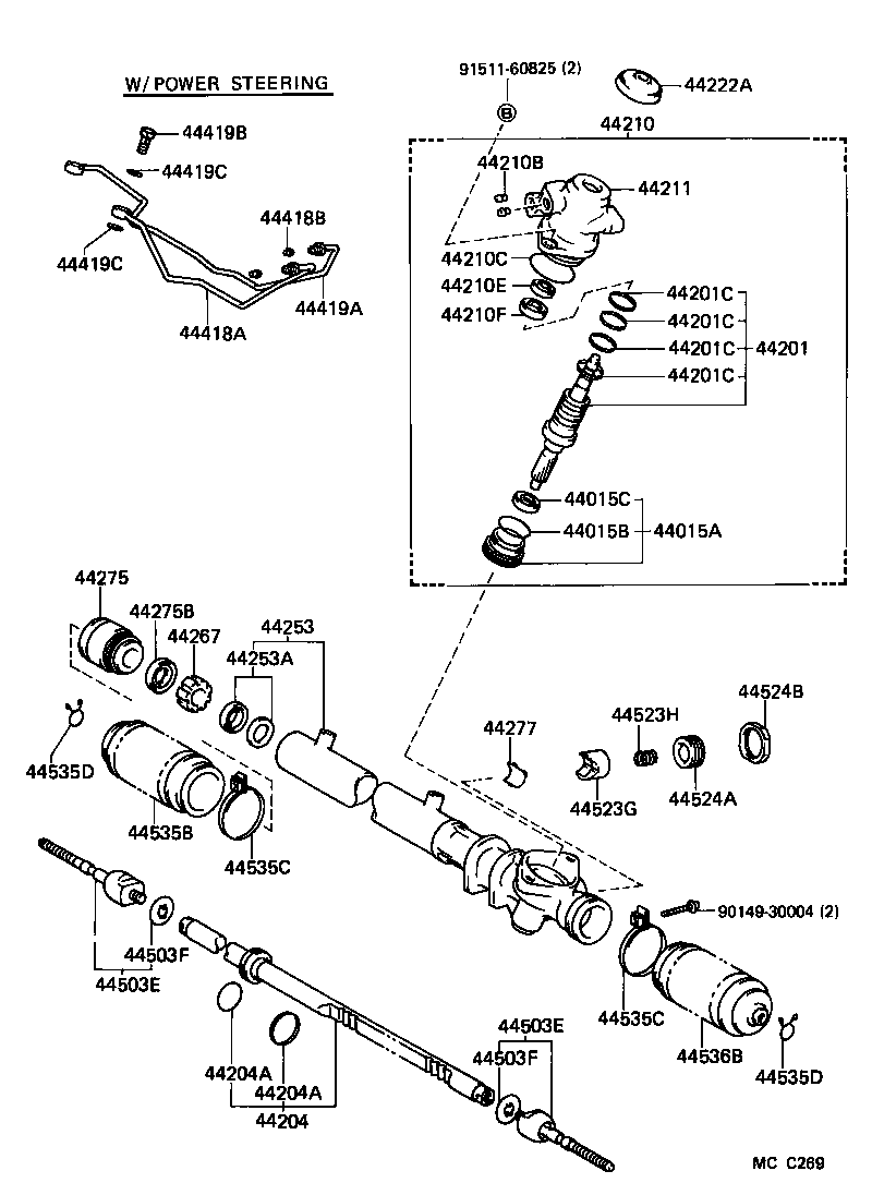 44203-12130 HOUSING, POWER STEERING RACK product image