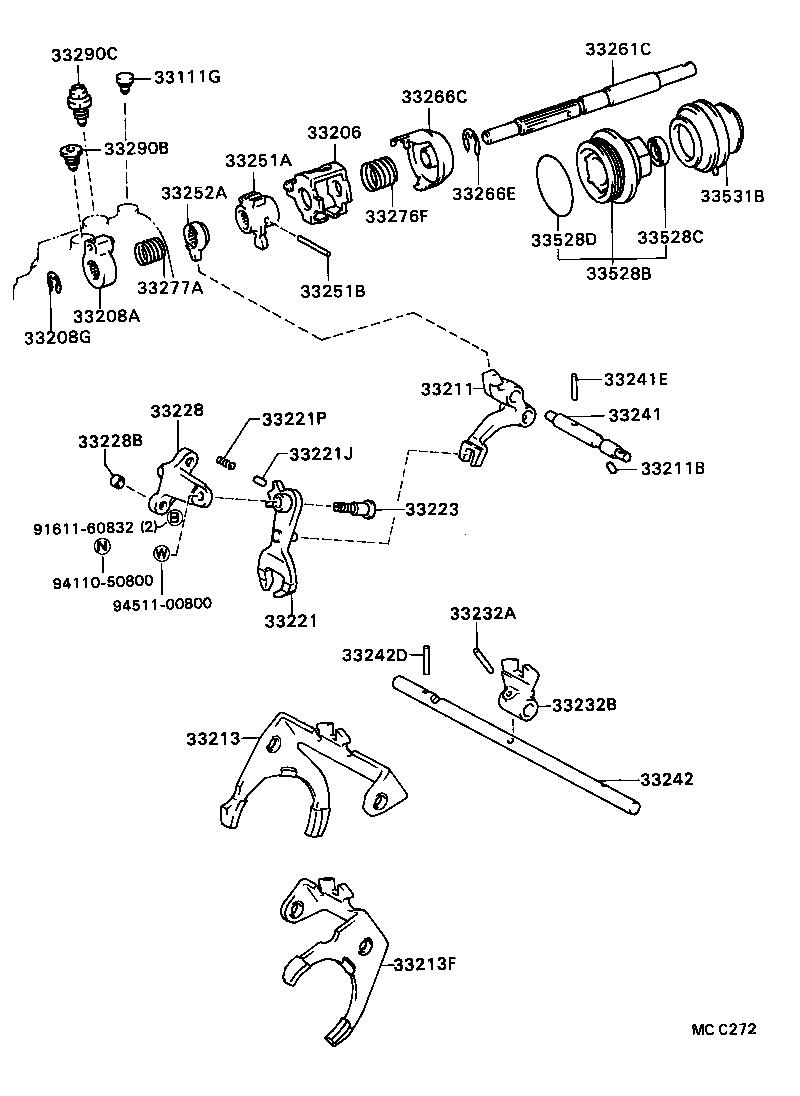 33261-32011 SHAFT, SHIFT & SELECT LEVER product image