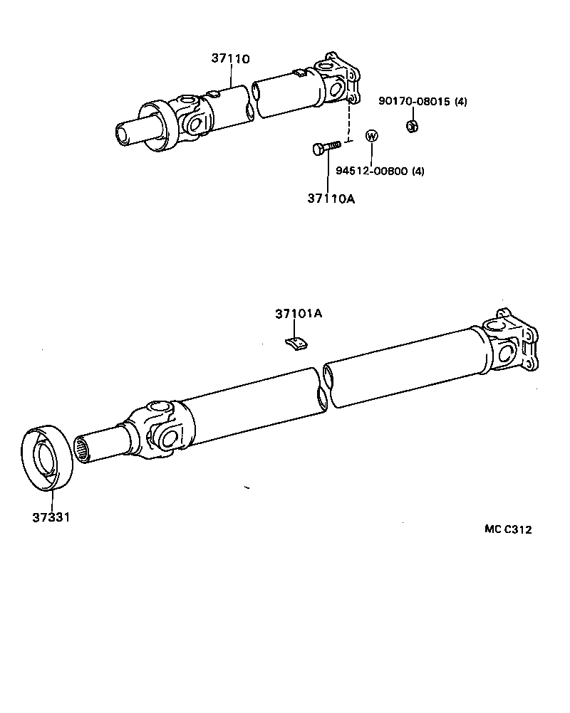 37140-28030 SHAFT ASSY, PROPELLER, FRONT product image