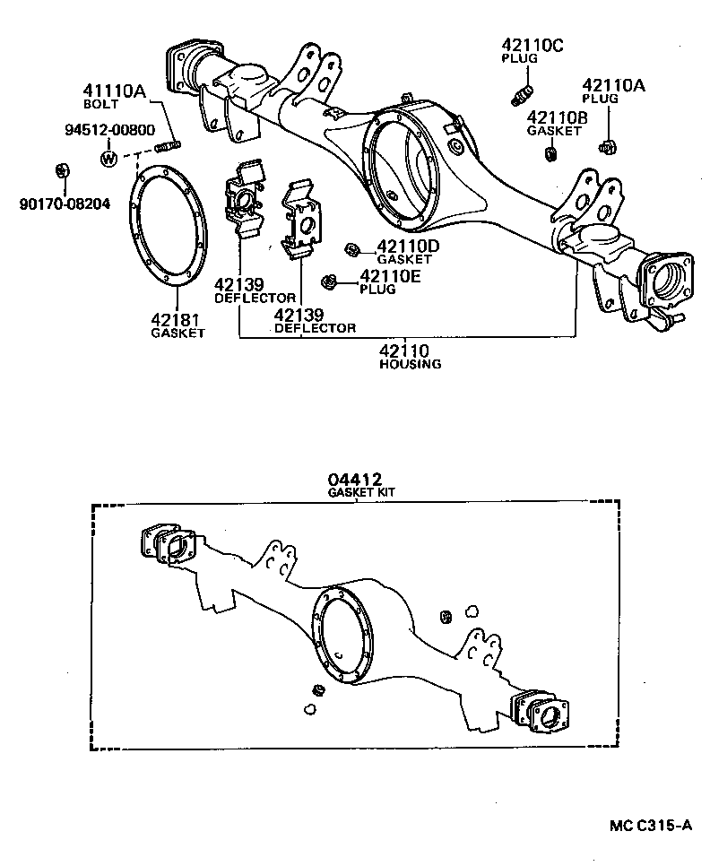 41110-28080 CARRIER ASSY, DIFFERENTIAL, REAR product image