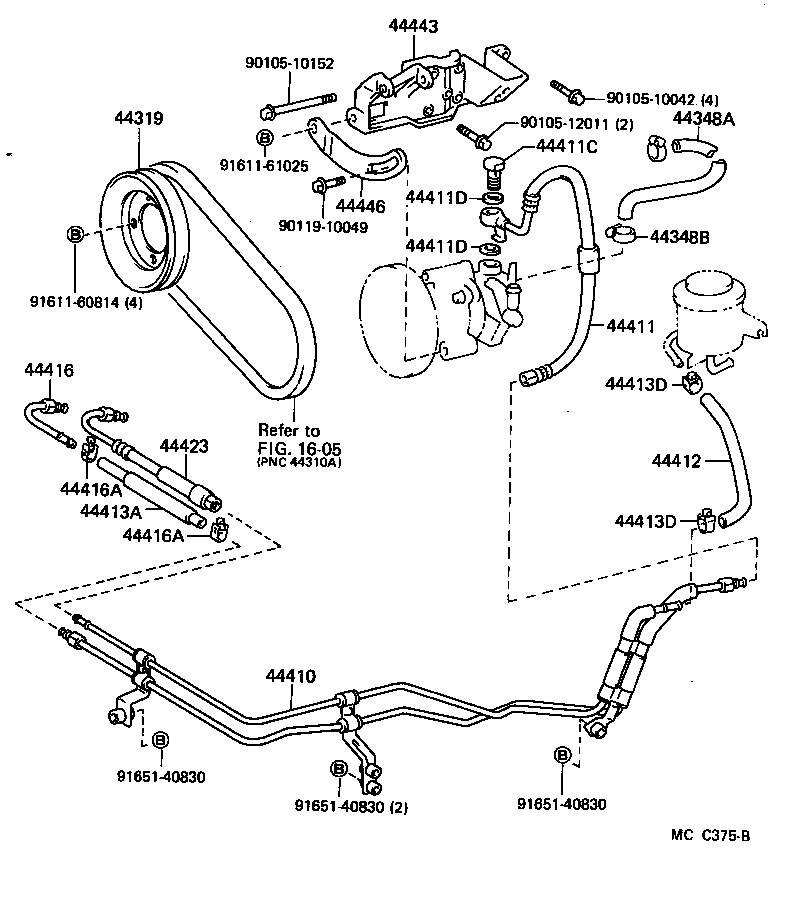 44348-26010 HOSE, OIL RESERVOIR TO PUMP, NO.1 product image