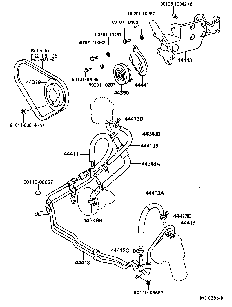 44348-35040 HOSE, OIL RESERVOIR TO PUMP, NO.1 product image