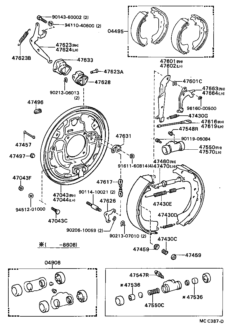 04497-35050 SHOE KIT, REAR BRAKE product image